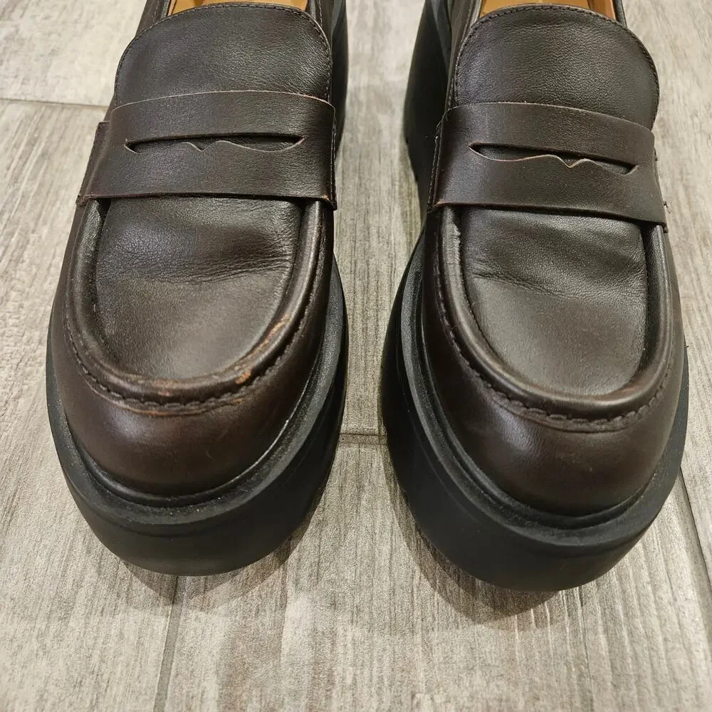 Maeve by Anthropologie Loafers Womens‎ Size 41 US 10.5 Platform Lugged Brown
